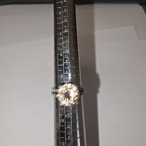 Radiant Silver Ring with Clear Gemstone